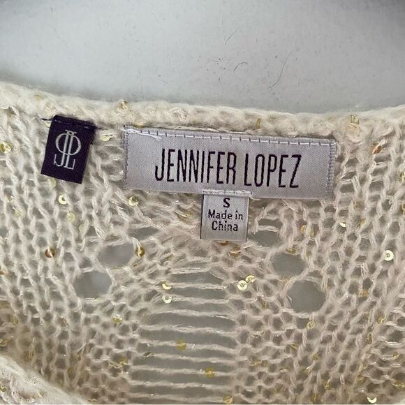 Jennifer Lopez Women’s Loose Knit See Thru Sweater size S - Picture 2 of 4